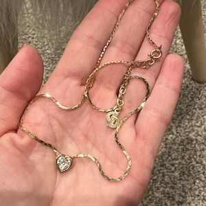 Dior Gold Heart Necklace with Crystal Accent